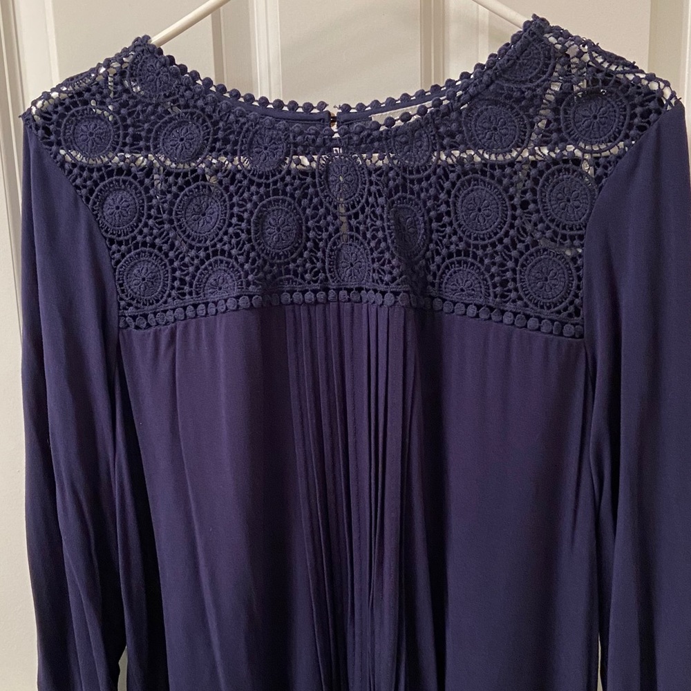 Daniel Rainn Darrel Crochet Yoke Knit Top